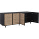 Omari 80 X 22 inch Suede Light Tan Leather Sideboard, Large